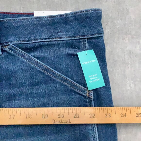 Maurices Edgely Jeans Women 24W Blue Carpenter Ankle Cotton‎ Recycled Poly NWT - Picture 8 of 15
